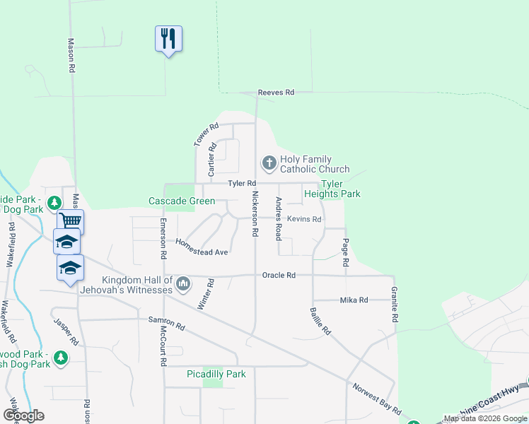 map of restaurants, bars, coffee shops, grocery stores, and more near 5664 Nickerson Road in Sechelt