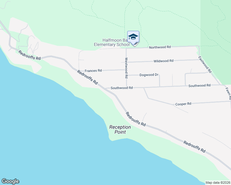 map of restaurants, bars, coffee shops, grocery stores, and more near 8122 Redrooffs Road in Halfmoon Bay