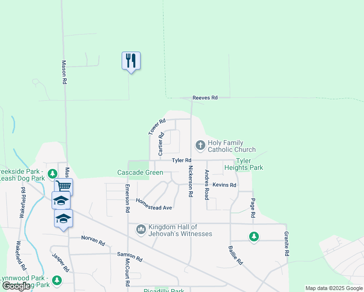 map of restaurants, bars, coffee shops, grocery stores, and more near 5722 Emily Way in Sechelt