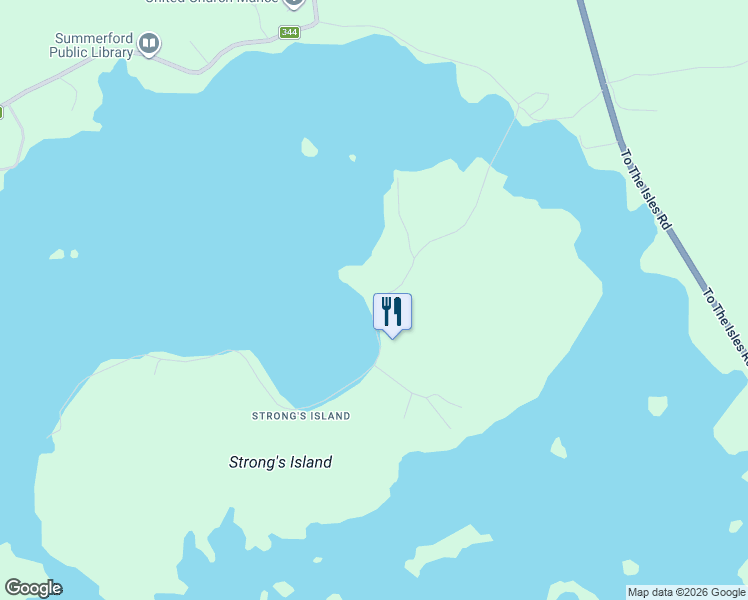 map of restaurants, bars, coffee shops, grocery stores, and more near Island Drive in Summerford