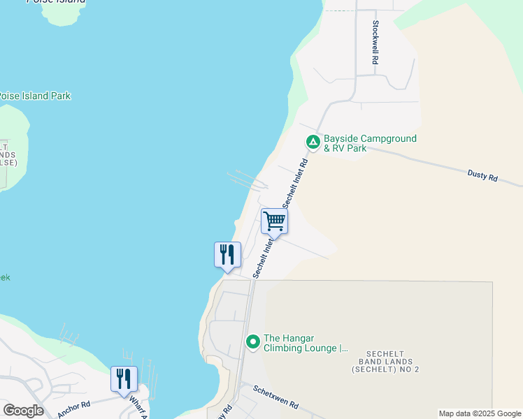 map of restaurants, bars, coffee shops, grocery stores, and more near 5992 Beachgate Lane in Sechelt