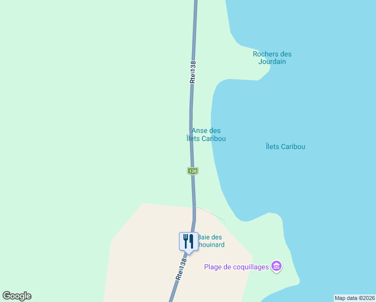 map of restaurants, bars, coffee shops, grocery stores, and more near 47 Route 138 in Baie-Trinité