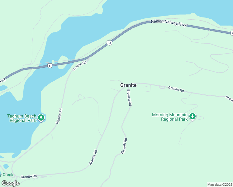 map of restaurants, bars, coffee shops, grocery stores, and more near 2662 Granite Road in Nelson