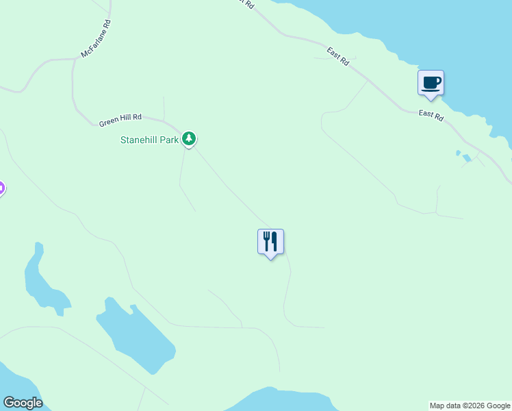 map of restaurants, bars, coffee shops, grocery stores, and more near 10100 Green Hill Road in Denman Island