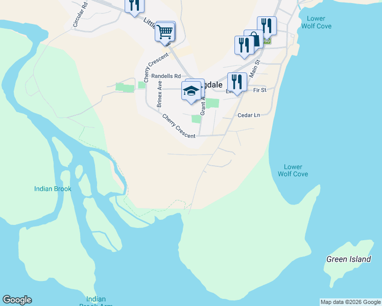 map of restaurants, bars, coffee shops, grocery stores, and more near 9 Aspen Lane in Springdale