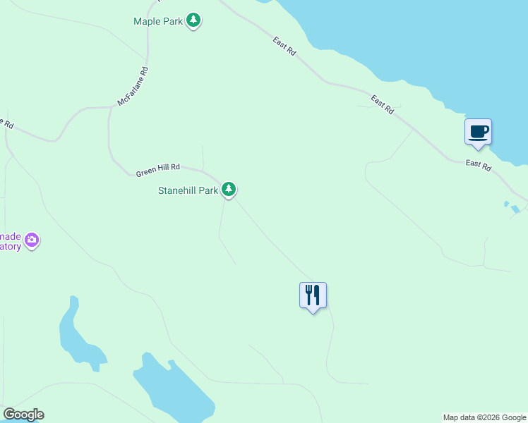 map of restaurants, bars, coffee shops, grocery stores, and more near 10100 Green Hill Road in Denman Island