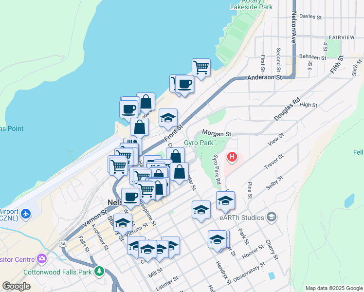 map of restaurants, bars, coffee shops, grocery stores, and more near 911 Edgewood Avenue in Nelson