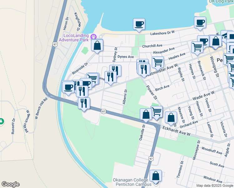 Map Of Penticton Bc Vernon Avenue, Penticton Bc - Walk Score