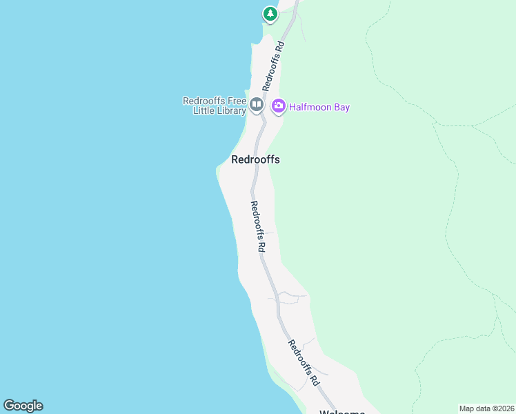map of restaurants, bars, coffee shops, grocery stores, and more near 8650 Redrooffs Road in Halfmoon Bay