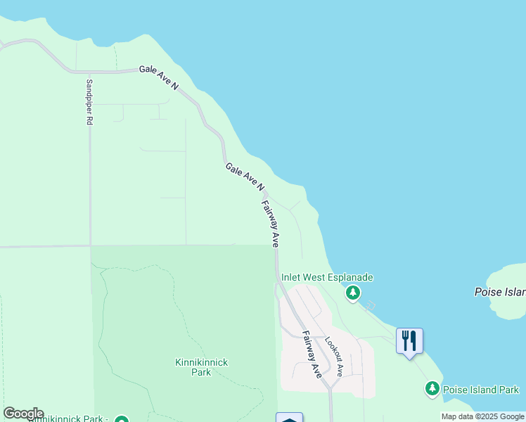 map of restaurants, bars, coffee shops, grocery stores, and more near 6303 Fairway Avenue in Sechelt