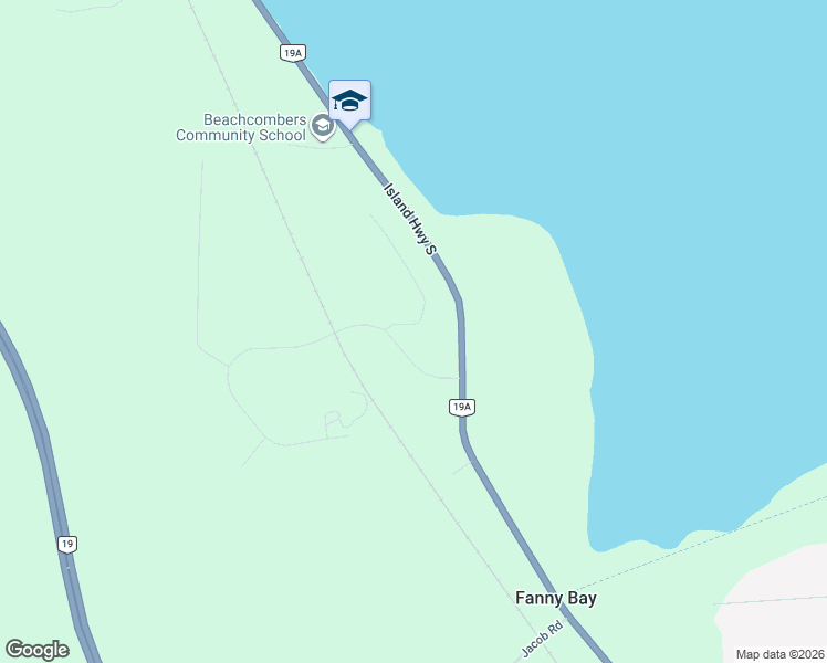 map of restaurants, bars, coffee shops, grocery stores, and more near 7596 Yake Road in Fanny Bay