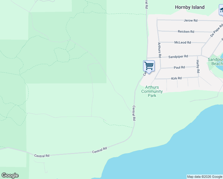map of restaurants, bars, coffee shops, grocery stores, and more near 4480 Strachan Road in Hornby Island