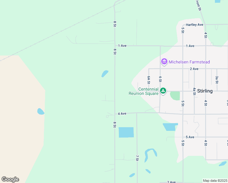 map of restaurants, bars, coffee shops, grocery stores, and more near 8 Street in Stirling