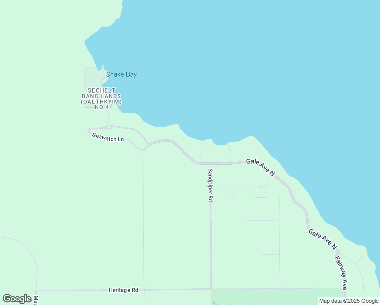 map of restaurants, bars, coffee shops, grocery stores, and more near 6560 Gale Avenue North in Sechelt