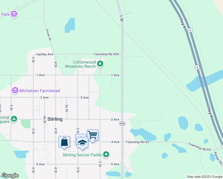 map of restaurants, bars, coffee shops, grocery stores, and more near 138 1 Avenue in Stirling