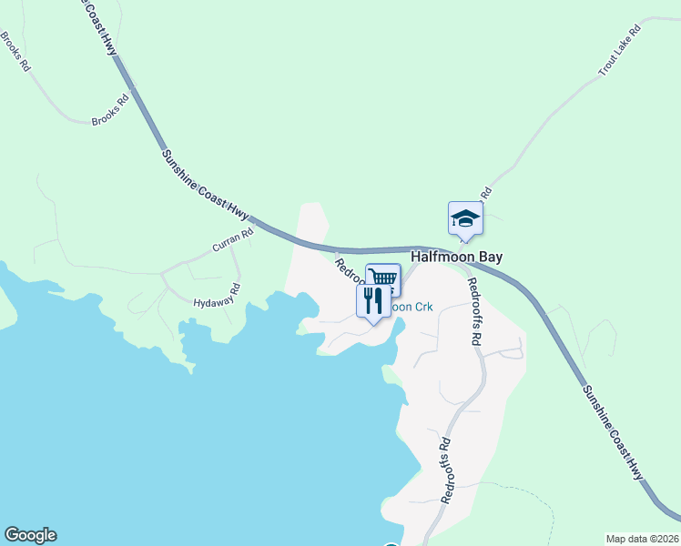 map of restaurants, bars, coffee shops, grocery stores, and more near 9127 Redrooffs Road in Halfmoon Bay
