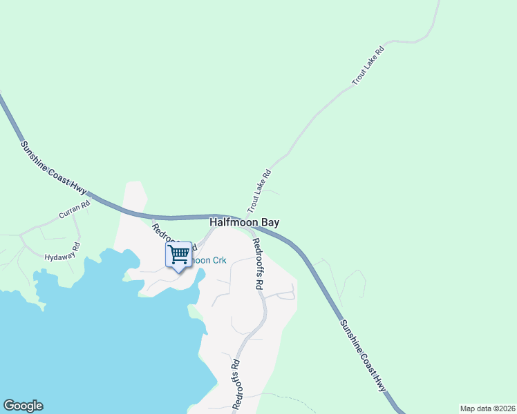 map of restaurants, bars, coffee shops, grocery stores, and more near 5754 Trout Lake Road in Halfmoon Bay