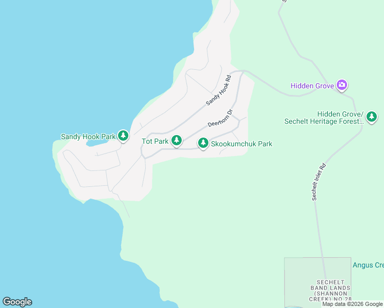 map of restaurants, bars, coffee shops, grocery stores, and more near 5897 Skookumchuk Road in Sechelt
