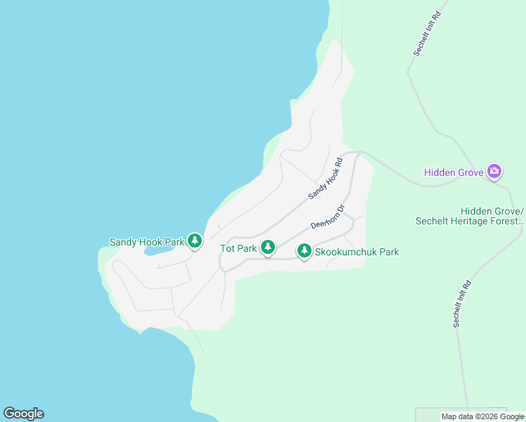 map of restaurants, bars, coffee shops, grocery stores, and more near 5922 Sandy Hook Road in Sechelt