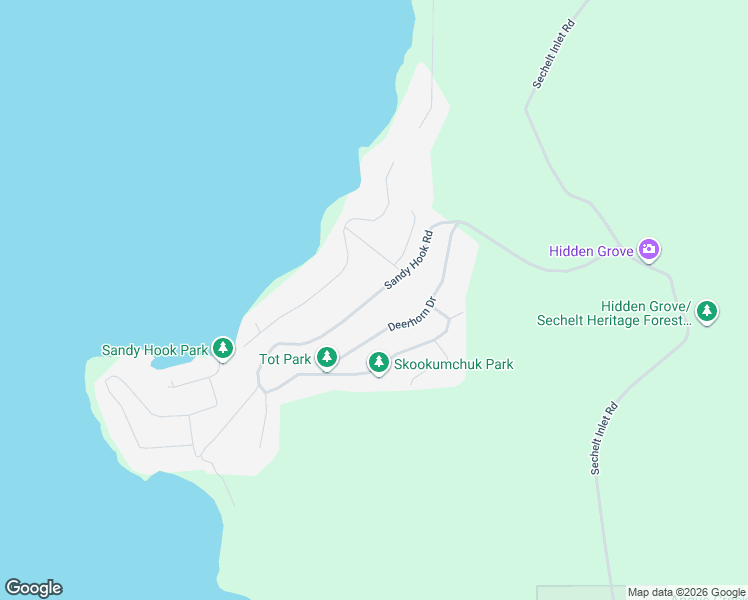 map of restaurants, bars, coffee shops, grocery stores, and more near 5869 Klahanie Drive in Sechelt