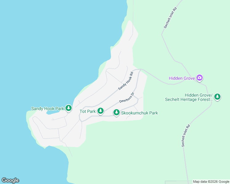 map of restaurants, bars, coffee shops, grocery stores, and more near 5869 Klahanie Drive in Sechelt