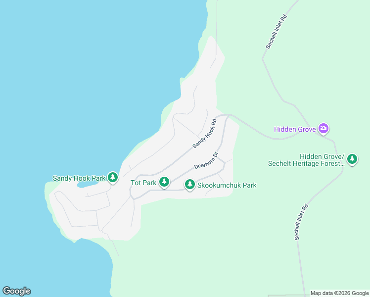 map of restaurants, bars, coffee shops, grocery stores, and more near 6986 Porpoise Drive in Sechelt