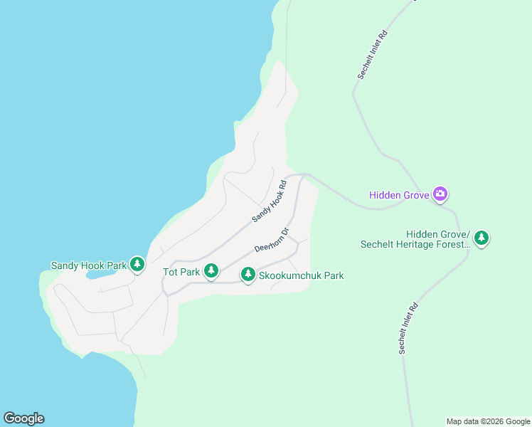 map of restaurants, bars, coffee shops, grocery stores, and more near 5869 Klahanie Drive in Sechelt