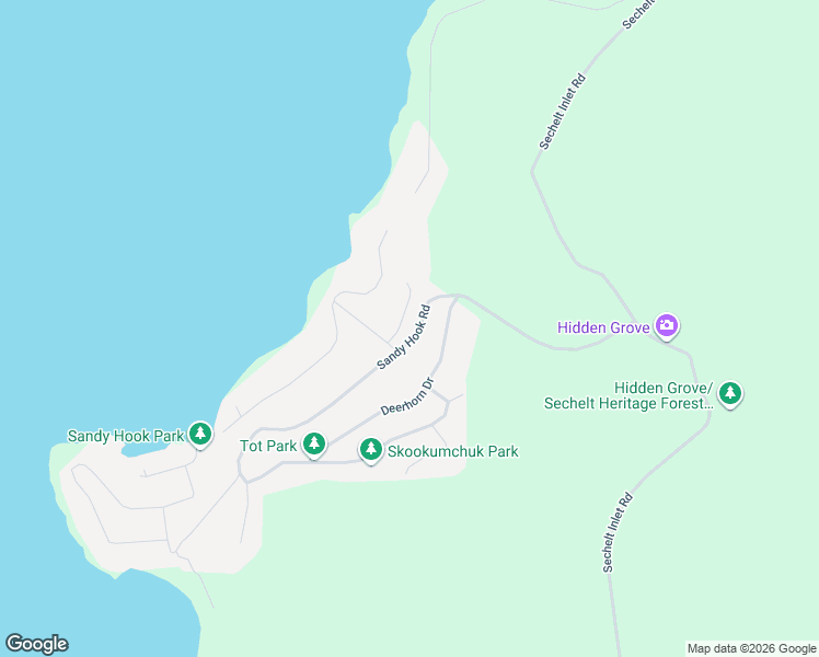 map of restaurants, bars, coffee shops, grocery stores, and more near 7004 Skana Crescent in Sechelt