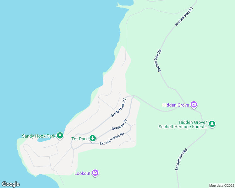 map of restaurants, bars, coffee shops, grocery stores, and more near 7027 Skana Crescent in Sechelt