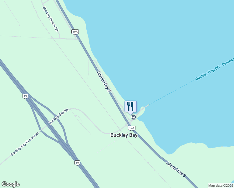 map of restaurants, bars, coffee shops, grocery stores, and more near 6826 Buckley Bay Frontage Road in Courtenay