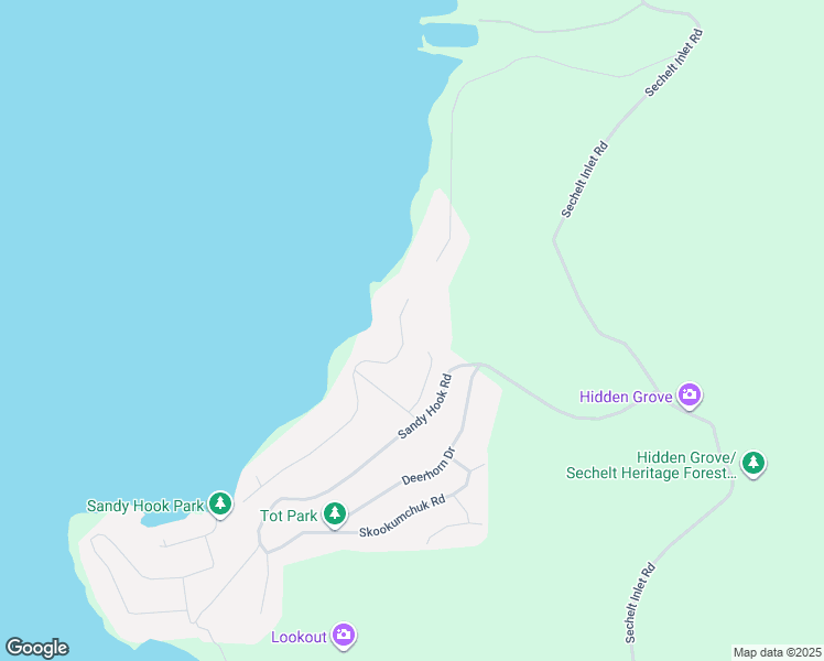 map of restaurants, bars, coffee shops, grocery stores, and more near 7056 Porpoise Drive in Sechelt