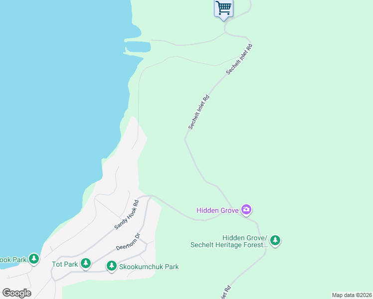 map of restaurants, bars, coffee shops, grocery stores, and more near 7103 Sechelt Inlet Road in Sechelt