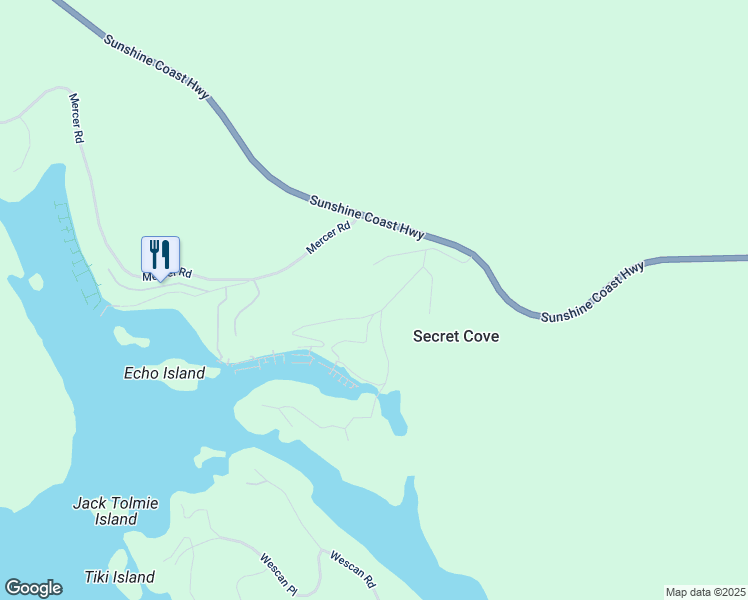 map of restaurants, bars, coffee shops, grocery stores, and more near 5549 Sans Souci Road in Halfmoon Bay