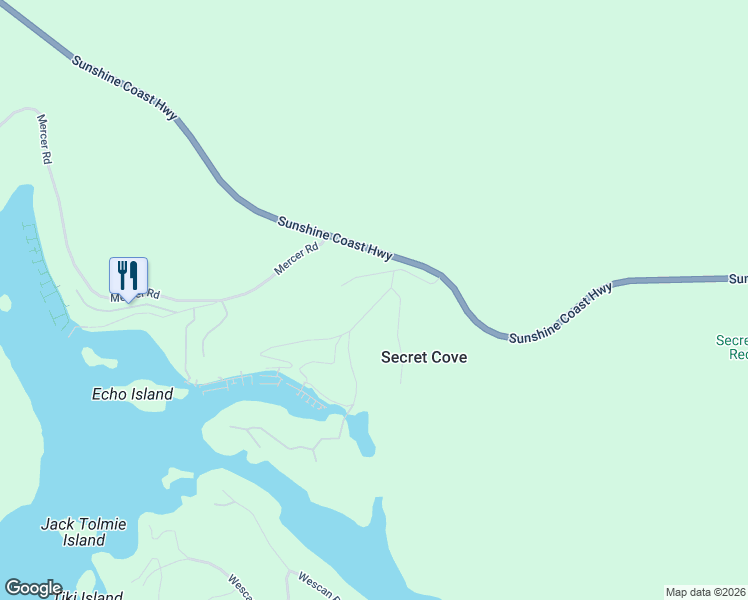 map of restaurants, bars, coffee shops, grocery stores, and more near 5579 Sans Souci Road in Halfmoon Bay