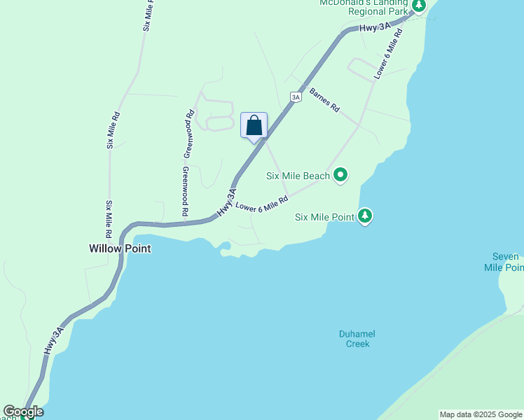 map of restaurants, bars, coffee shops, grocery stores, and more near 2737 Lower 6 Mile Road in Nelson