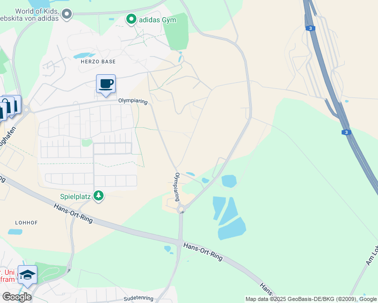 map of restaurants, bars, coffee shops, grocery stores, and more near 4 Adi-Dassler-Straße in Herzogenaurach