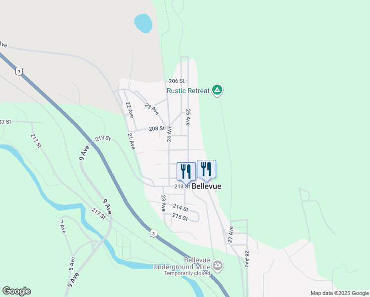 map of restaurants, bars, coffee shops, grocery stores, and more near 2505 210 Street in Division No. 15