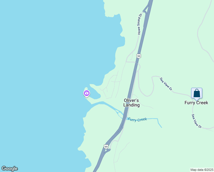 map of restaurants, bars, coffee shops, grocery stores, and more near 54 Beach Drive in Furry Creek