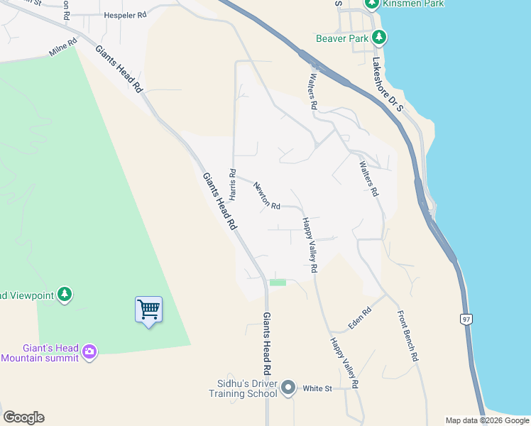 map of restaurants, bars, coffee shops, grocery stores, and more near 6120 Orr Place in Summerland