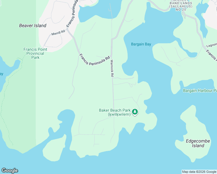 map of restaurants, bars, coffee shops, grocery stores, and more near 12585 Warnock Road in Madeira Park