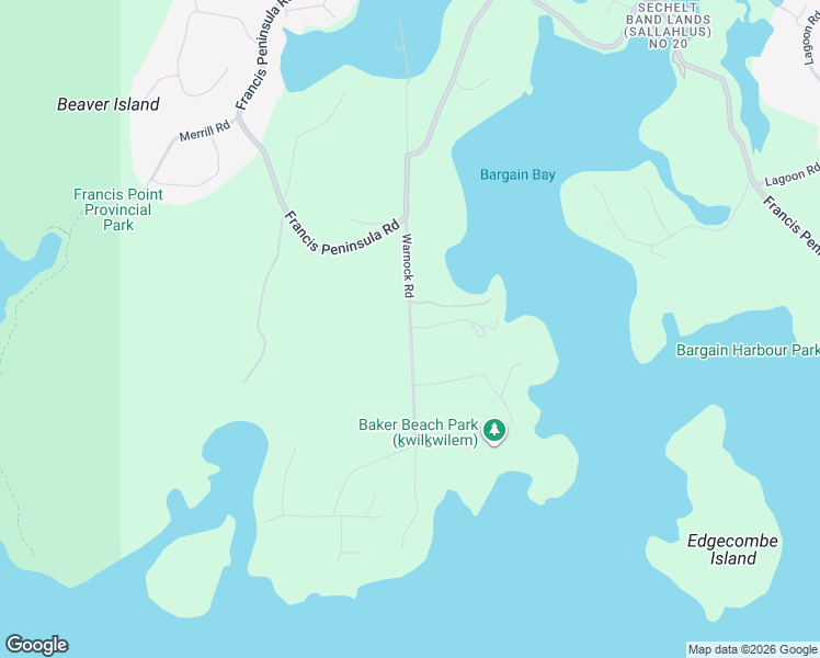 map of restaurants, bars, coffee shops, grocery stores, and more near 12585 Warnock Road in Madeira Park