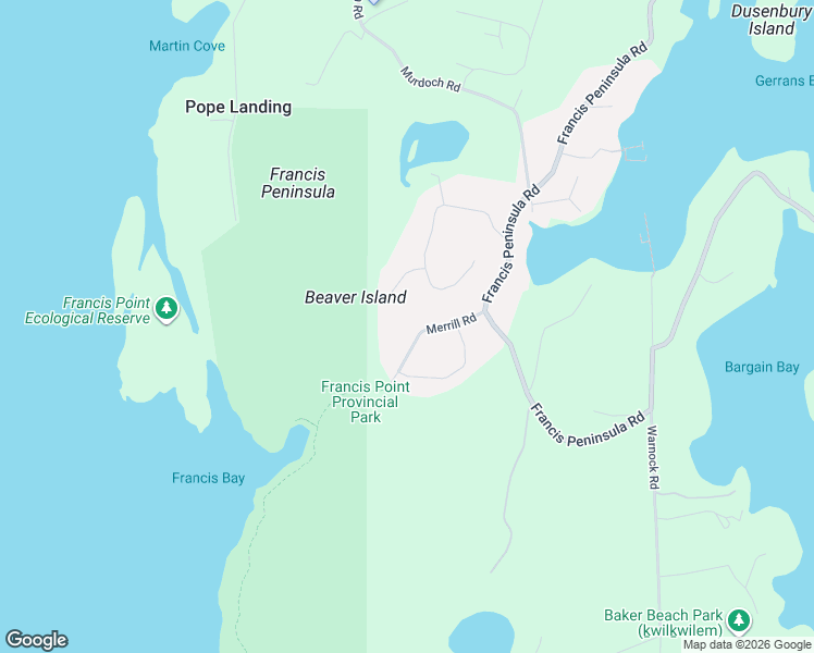 map of restaurants, bars, coffee shops, grocery stores, and more near 4541 Merrill Road in Madeira Park