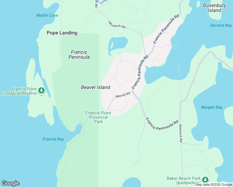 map of restaurants, bars, coffee shops, grocery stores, and more near 4541 Merrill Road in Madeira Park