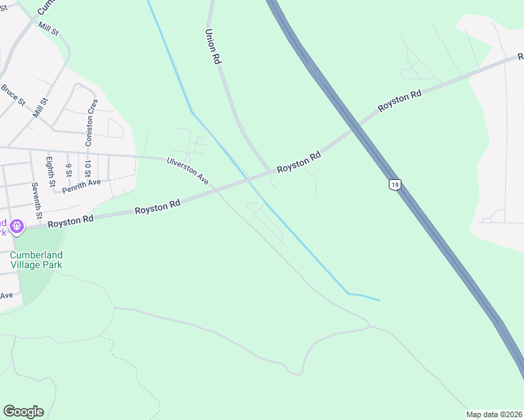 map of restaurants, bars, coffee shops, grocery stores, and more near 3025 Royston Road in Cumberland