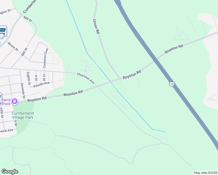map of restaurants, bars, coffee shops, grocery stores, and more near 3019 Royston Road in Cumberland