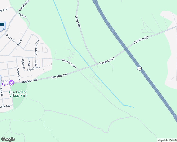 map of restaurants, bars, coffee shops, grocery stores, and more near 3019 Royston Road in Cumberland