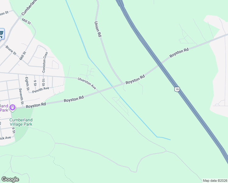 map of restaurants, bars, coffee shops, grocery stores, and more near 3019 Royston Road in Cumberland