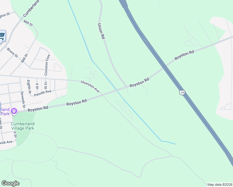 map of restaurants, bars, coffee shops, grocery stores, and more near 3019 Royston Road in Cumberland