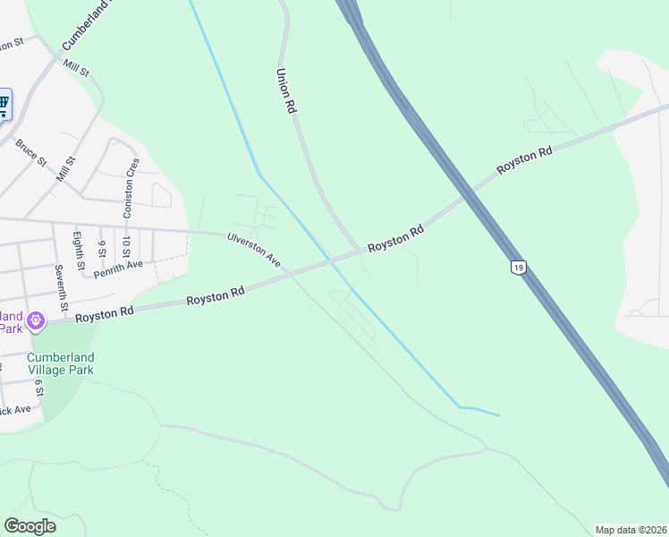 map of restaurants, bars, coffee shops, grocery stores, and more near 3019 Royston Road in Cumberland