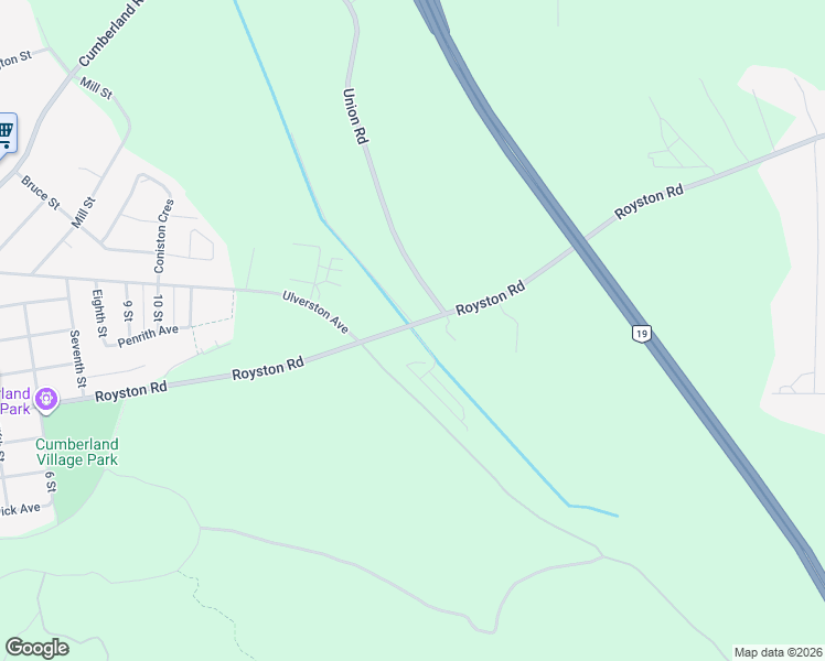 map of restaurants, bars, coffee shops, grocery stores, and more near 3019 Royston Road in Cumberland